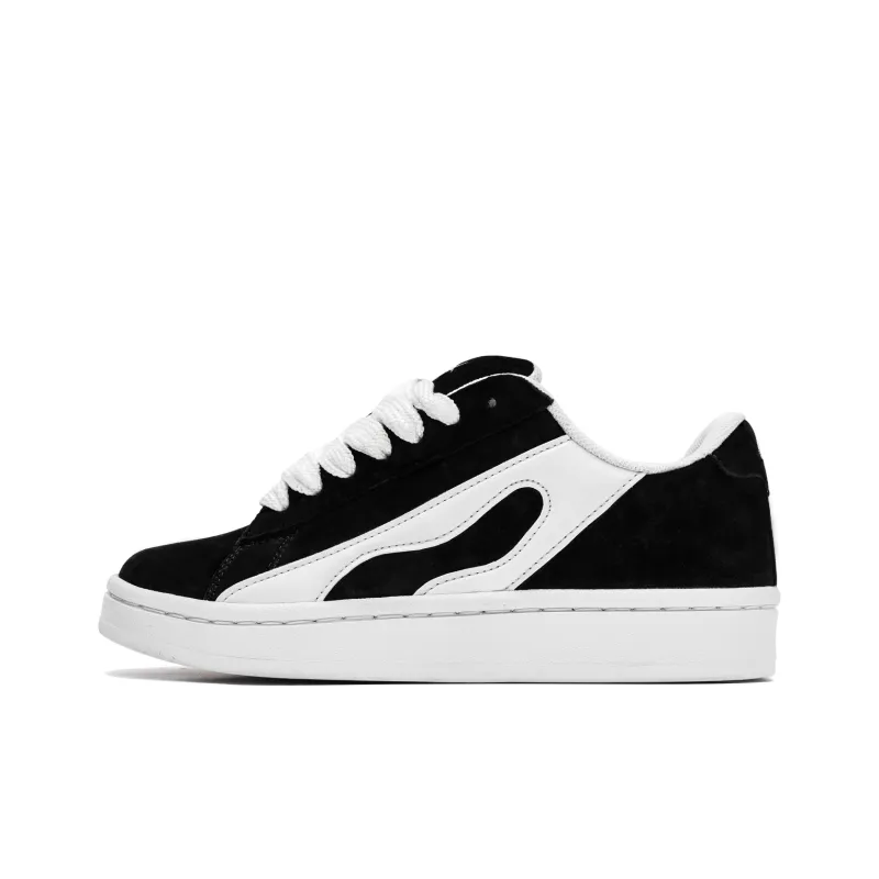 ABCDONGA Slip Resistant, Abrasion Resistant, Breathable Low Top Platform, Skateboard Shoes Unisex Black White-0