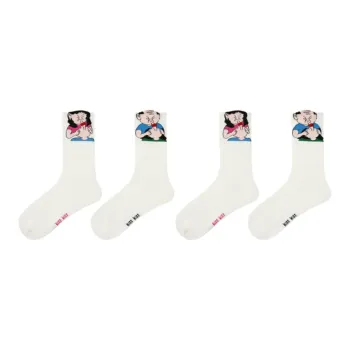 Vine Color Mid Calf Socks Unisex 4 Pack