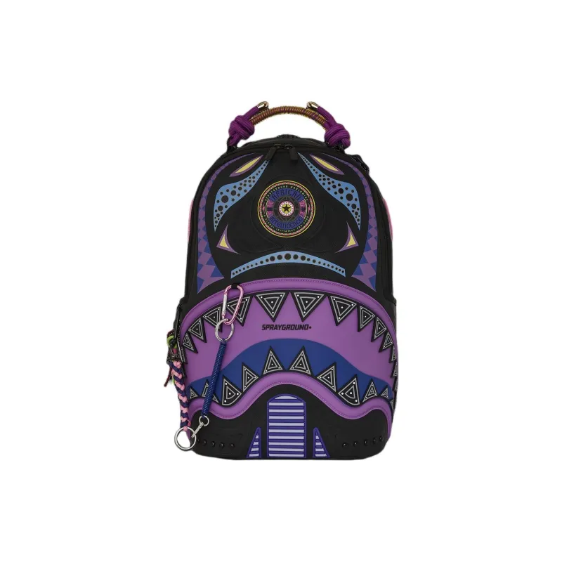 SPRAYGROUND × AI I. SANDFLOWER Collaboration Artificial Leather Backpack Unisex Purple-0