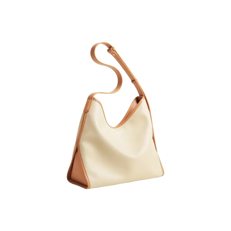 Miao Di Synthetic Leather Shoulder Bag, Crossbody Bag Regular Women's Vanilla Almond White-4
