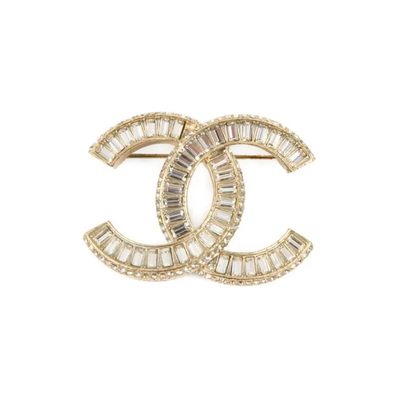 CHANEL 2015 Cc Crystal-embellished Brooch-0