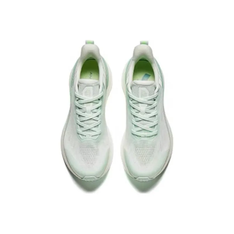 Anta Cushioned Slip Resistant Abrasion Resistant Low Top Running Shoes Women's White Cyan-3
