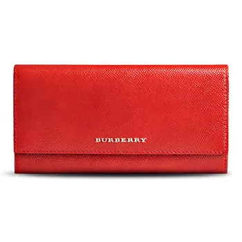 Burberry Cow Leather Wallet Women's Red