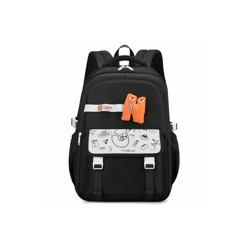 MOK Nylon Fabric Backpack Regular Women's Khaki/Gray/Orange/Black/Red/Coffee-8