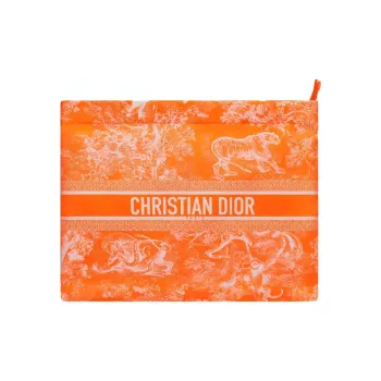 DIOR DiorTravel Technical Fabric Clutch Women's Fluorescent Orange