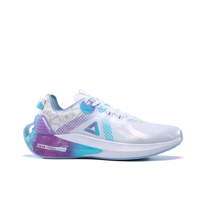 PEAK Tai Chi 3.0 Pro Cushioning Anti Slip Wear Resistant Breathability Low Top Running Shoes Women's White Blue-1