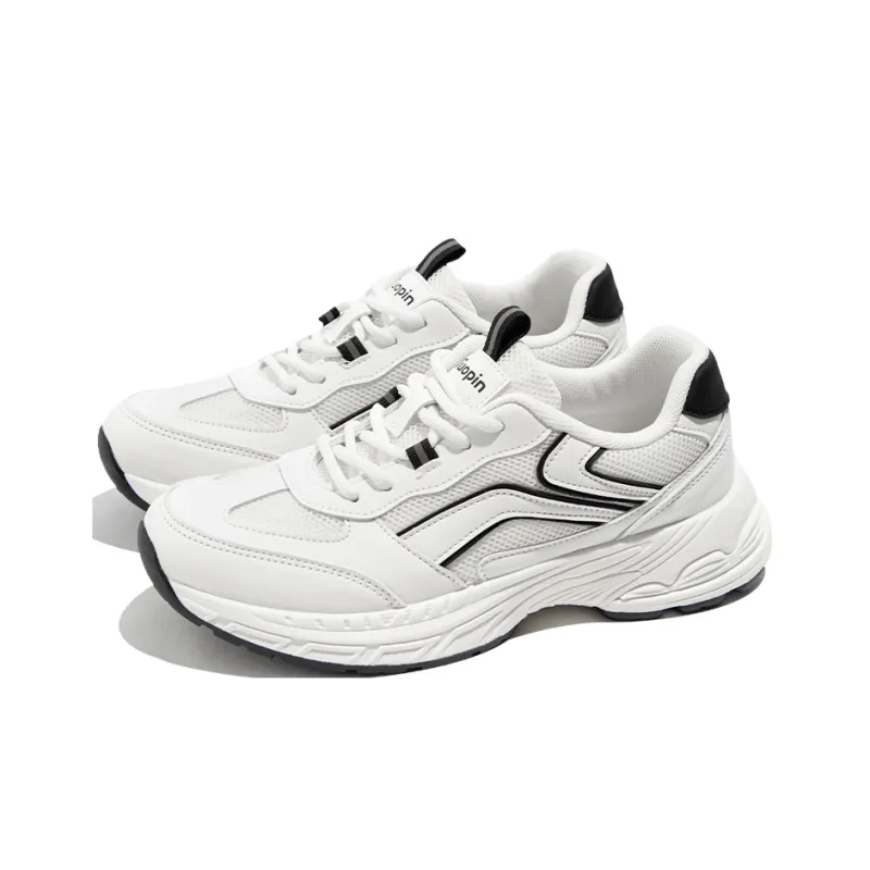 TUOPIN Low Top Chunky Sneakers Women's Beige Black-2