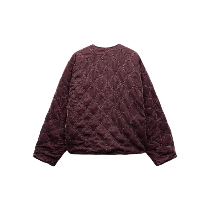 ZARA Puffer Jacket Women's Dark Purple-1