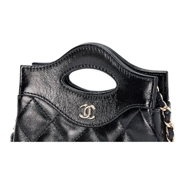 CHANEL Bright Lambskin Handbag, Shoulder Bag, Crossbody Bag Extra Mini Women's Black-2