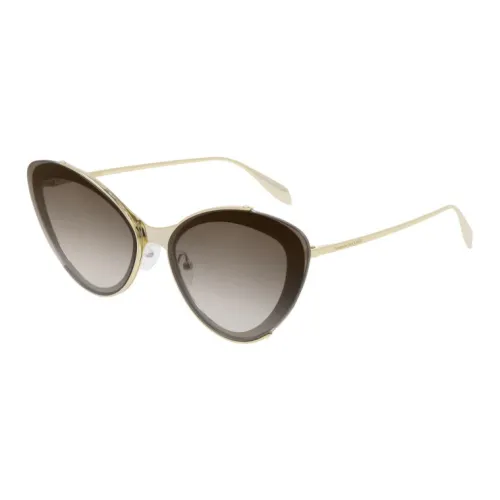 Alexander McQueen Metal Cat Eye Sunglasses Women's Gold