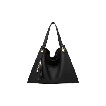 Geshiman Cow Leather Tote Regular Women's Black/Burgundy