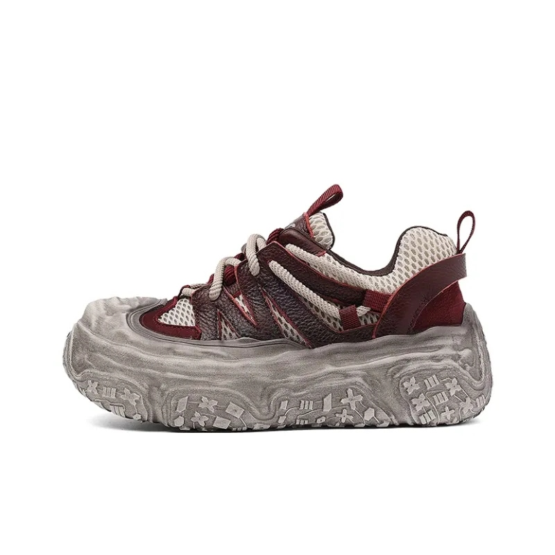 BURGELY Wear-Resistant Low-Top Chunky Sneakers Women's-0
