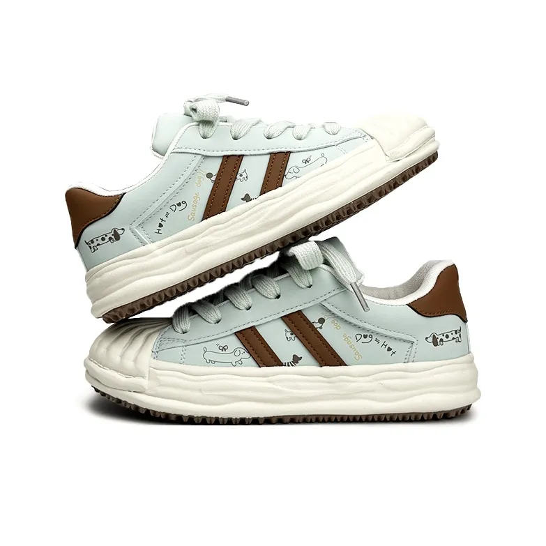 Mengsai Coverage Cushioning Low Top Skateboard Shoes Women's Lake Green-4