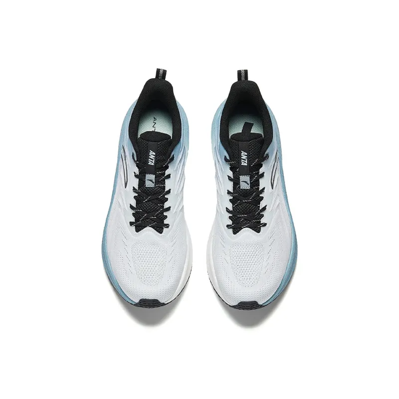 CHAOJIANTA Cushioned Slip Resistant Rebound Low Top Training Running Shoes Men's White Black Blue-2
