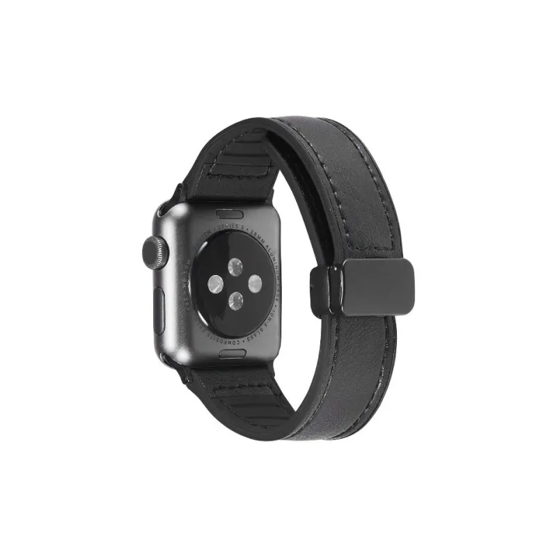 MUZHITIANKONG Apple Compatibility Watch Band 21.5cm Crazy Horse Leather Material-0