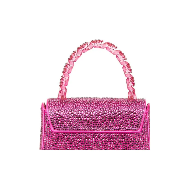 VERSACE La Medusa Crystal Decoration Shoulder Bag Crossbody Bag Handbag Mini Women's Rose Red-3