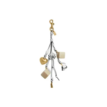 COACH Glove Tanned Leather, Metal, Enamel Pendants Women's White