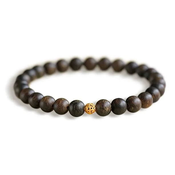 FANGYUANXIAOFU Fragrance Enhancer, Agarwood Single Wrap Plain Beaded Bracelet Women's-10