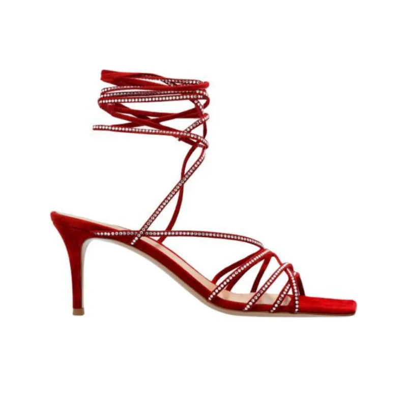 GIANVITO ROSSI One Strap Sandals 8cm Women's Red-1