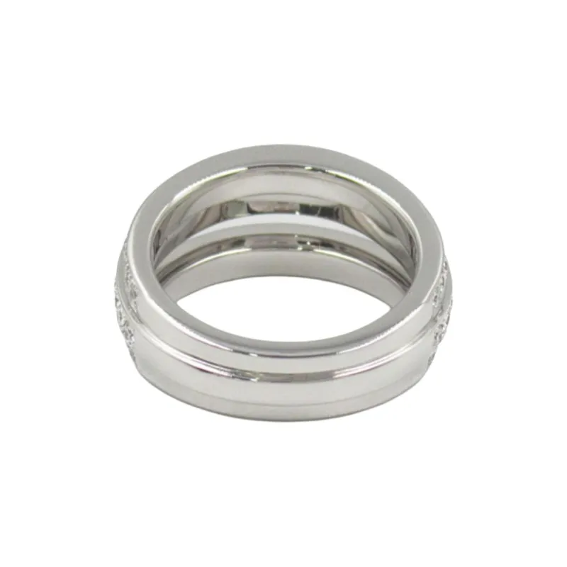 Cartier 2010s 18kt White Gold Half Circle Diamond Ring-2