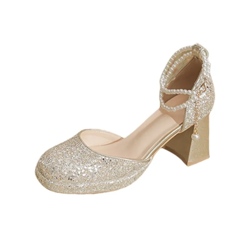 BIGTREE Chunky Heel High Heels Women's-13