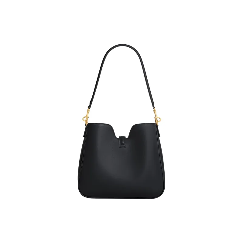 CELINE Calfskin One Shoulder Handbags Small Size Women's Black-3