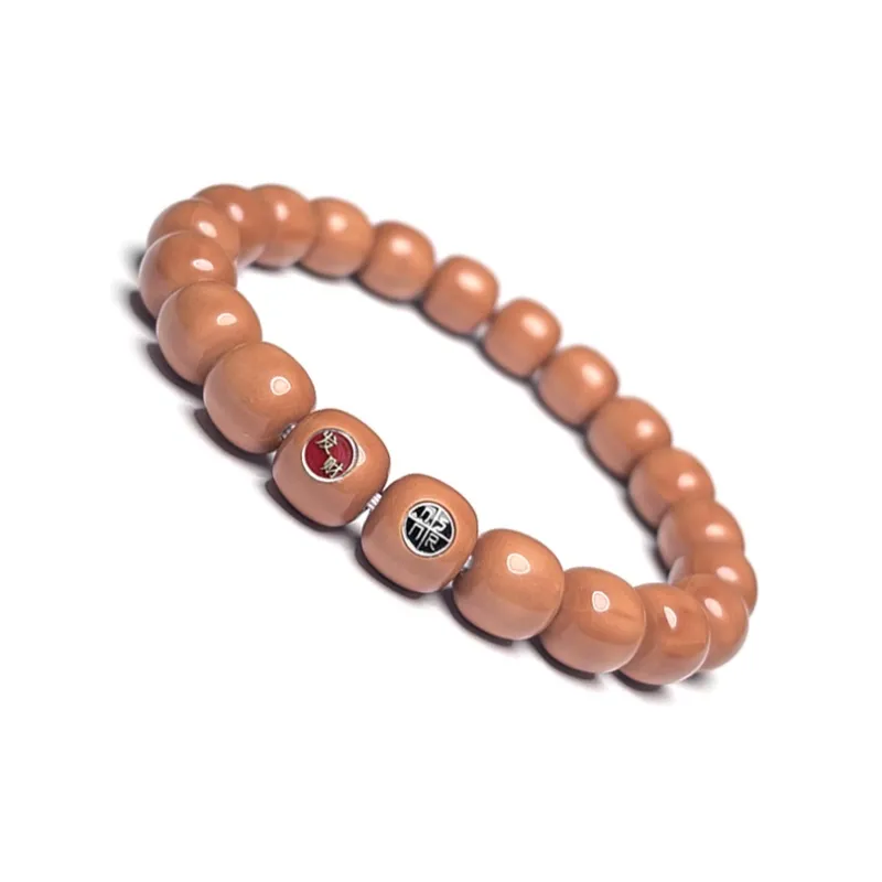 MOUNTAINS AND MANS Monkey Head Walnut New Chinese Style Good Luck Beaded Bracelet Unisex-1