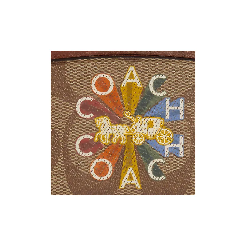COACH Card Case Canvas Card Holder Mini Unisex Khaki-4