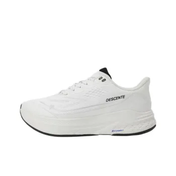 DESCENTE Anti Slip Wear Resistant Low Top Casual Running Shoes Unisex White