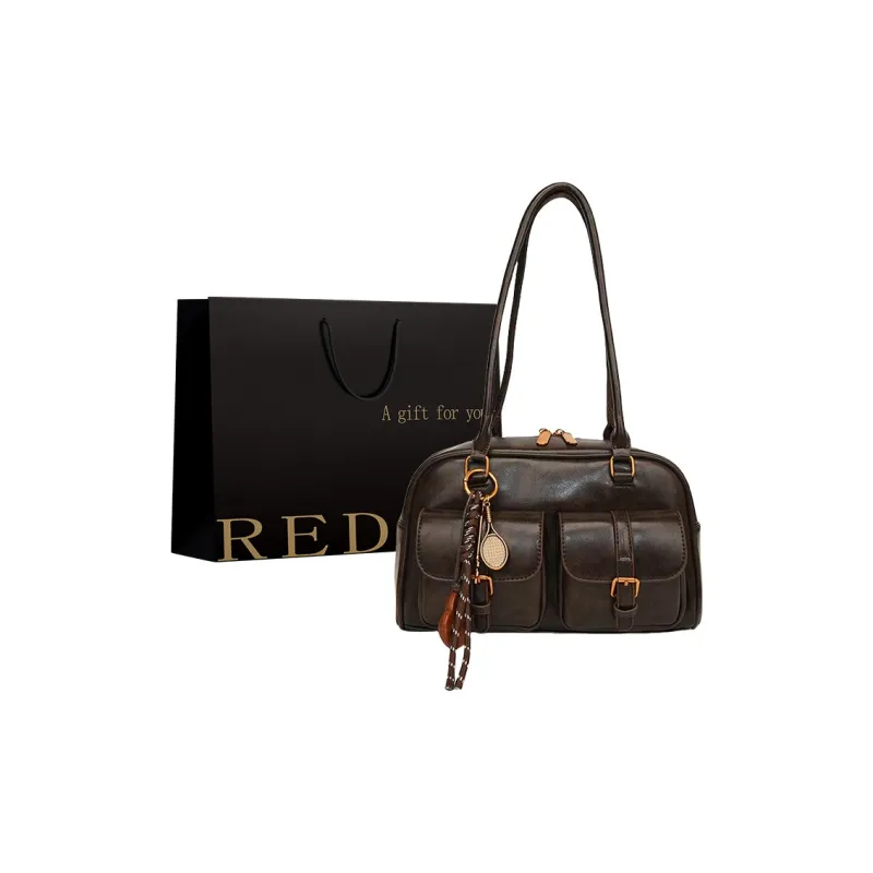 REDOO PU Shoulder Bag Women's Brown/Coffee/Black-20