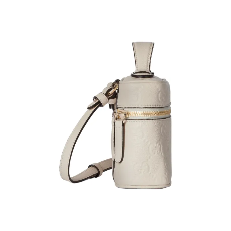 GUCCI GG Emblem Grained Leather Shoulder Bag Crossbody Bag Handbag Extra Mini Women's Ivory-2