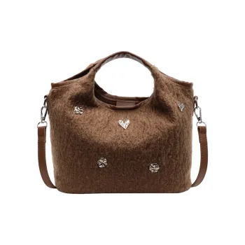 BEMIX PETS Yarns Handbag Women's Brown/Black/Gray