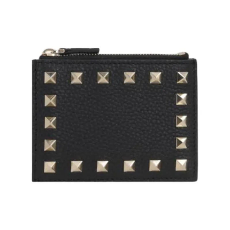 Valentino Calfskin Card Holder Women's Black-0
