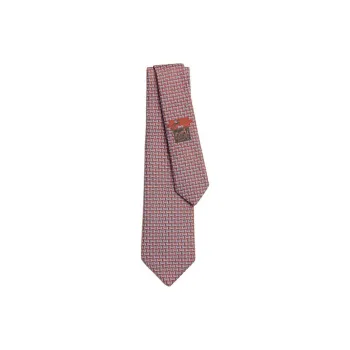 HERMES Silk, Mulberry Silk Ties Men's Orange