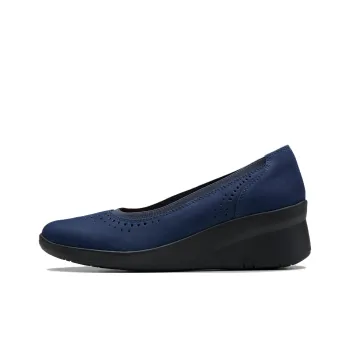 Clarks Suttyn Kaylie Wedge Heel High Heels 7cm Women's Marine Blue