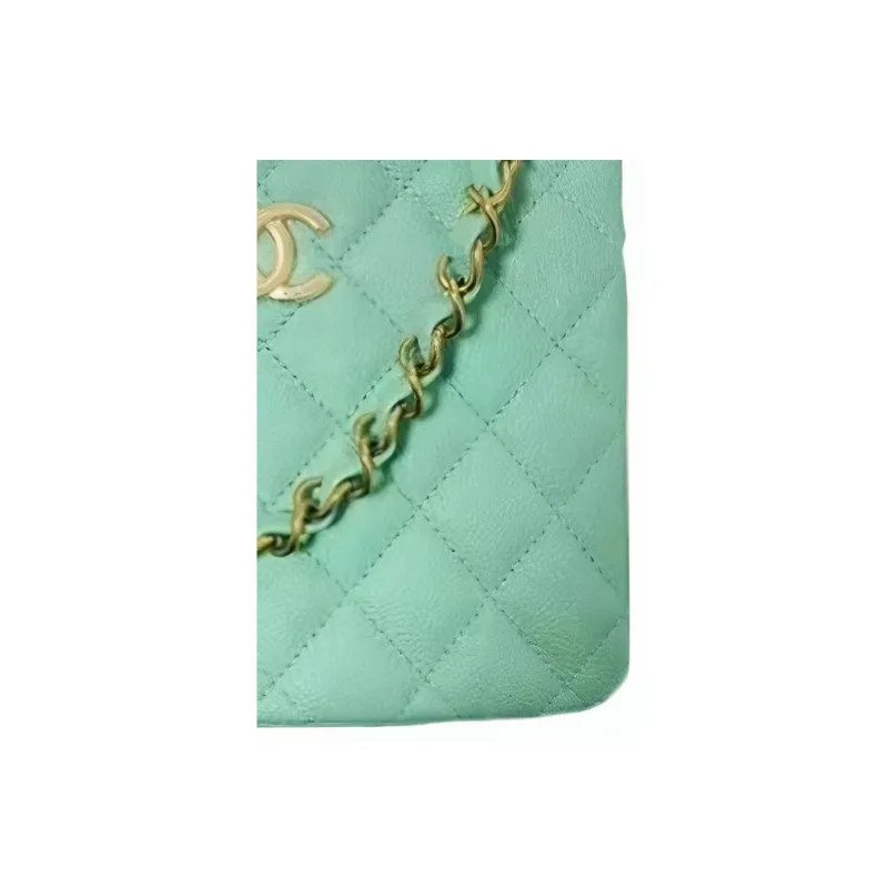 CHANEL Cow Leather Tote Bag, Shopping Bag, Crossbody Bag, Shoulder Bag Women's Light Green-2