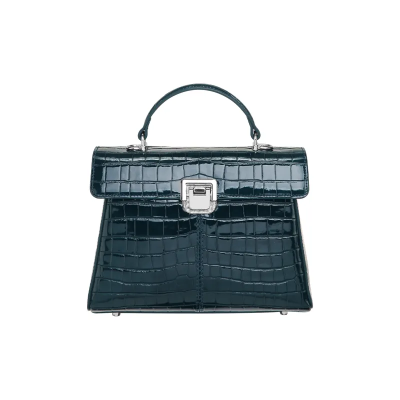Miao Di Cow Leather Handbag, Shoulder Bag, Crossbody Bag Regular Women's Sapphire Blue-7