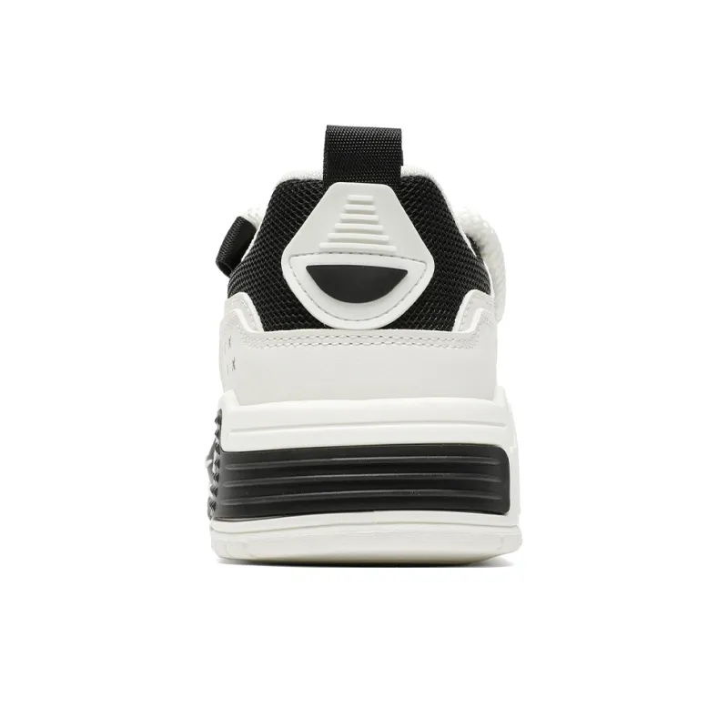 Warrior Lace Up Vintage Casual Shoes Height Increasing Wear Resistant Low Top Skateboard Shoes Men's Beige Black Gray-2