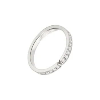 HERMES Platinum Diamond Rings Women's Silver