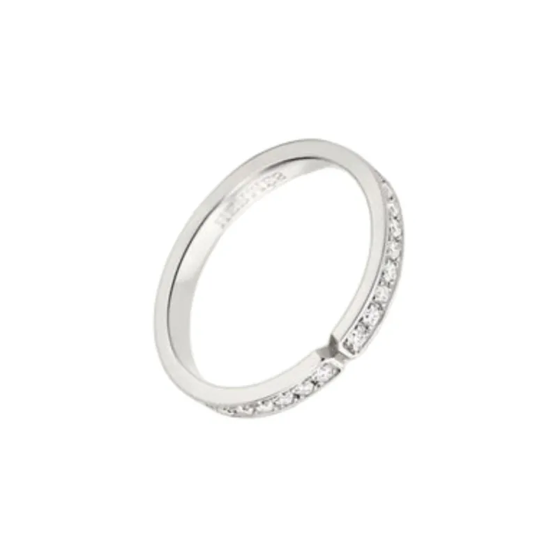 HERMES Platinum Diamond Rings Women's Silver-0