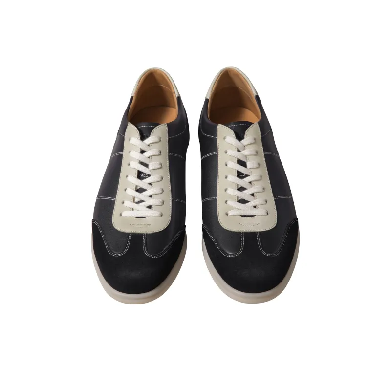 THOM WILLS Vintage Trendy Sports German Army Trainers Casual Shoes Unisex Black White-2