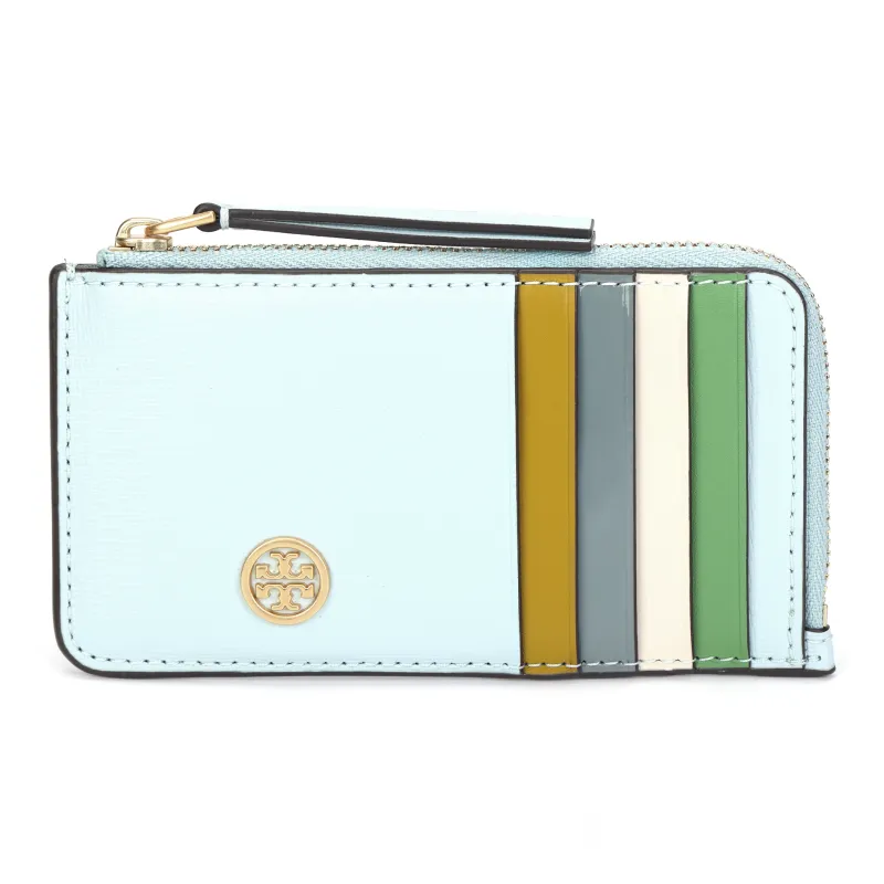 TORY BURCH Cow Leather Card Holder Women's Light Blue-0