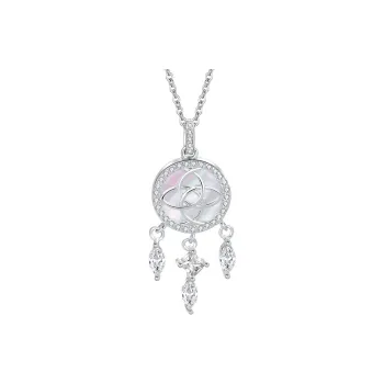 Regalrose 925 Sterling Silver Crystal Fringe Necklace Women's Silver