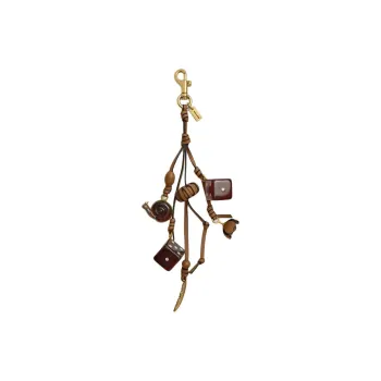 COACH Bag Charm Glove Tanned Leather Bag Charm Bag Accessory Women's Honey Brown