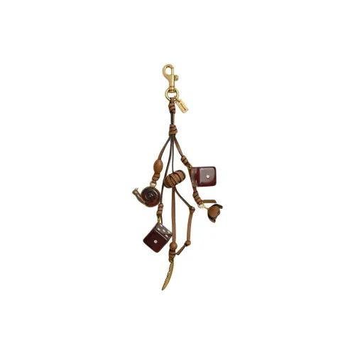 COACH Bag Charm Glove Tanned Leather Charm Bag Accessory Women's Honey Brown