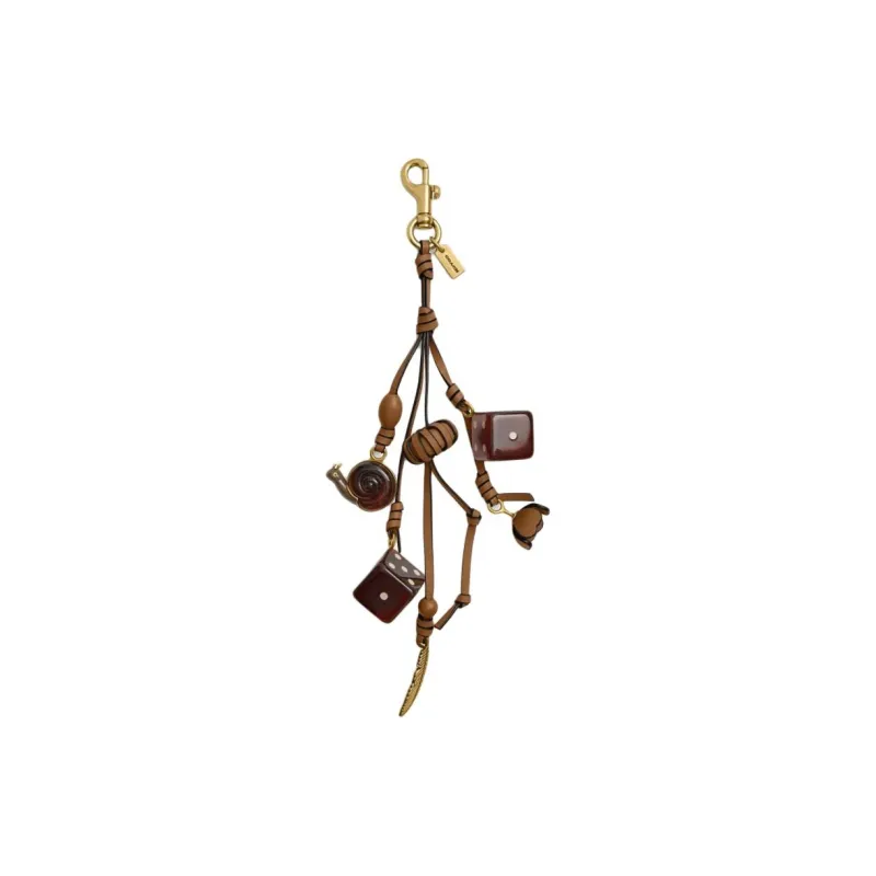 COACH Glove Tanned Leather Bag Charm Bag Accessory Women's Honey Brown-0