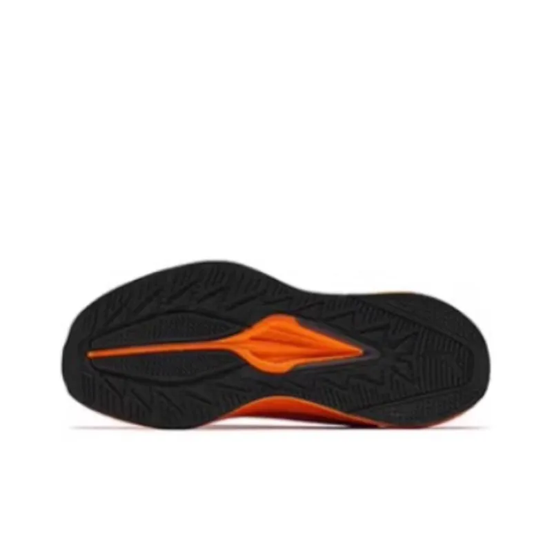 Anta Rocket 6.0 Cushioned Slip Resistant Abrasion Resistant Low Top Sprint Running Shoes Men's Orange Red And Black-4