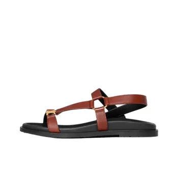 CELINE Triomphe Strap Sandals Women's Brown