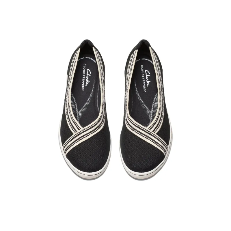 Clarks Breeze Sky Air Casual Single Shoes 4cm Women's Black-3