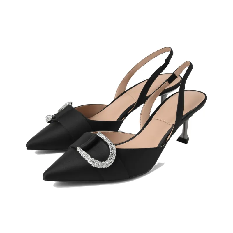 CHARLES&KEITH One Strap Sandals 6.3cm Women's Black-2